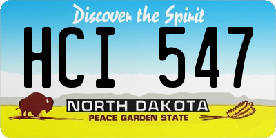 ND license plate HCI547