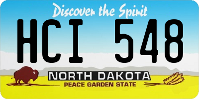 ND license plate HCI548