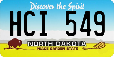 ND license plate HCI549
