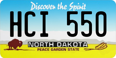 ND license plate HCI550