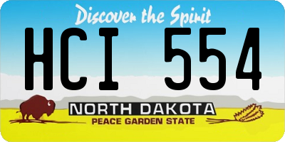 ND license plate HCI554