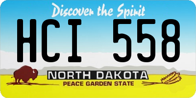 ND license plate HCI558