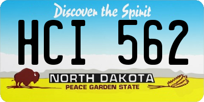 ND license plate HCI562