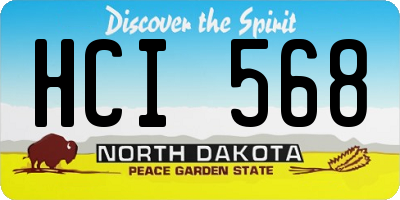 ND license plate HCI568