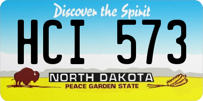 ND license plate HCI573