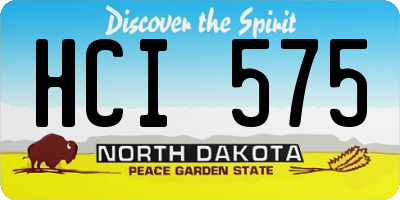 ND license plate HCI575