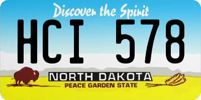 ND license plate HCI578