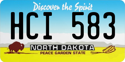 ND license plate HCI583