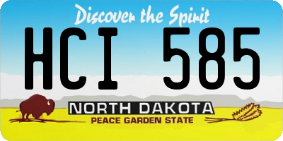 ND license plate HCI585