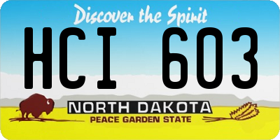 ND license plate HCI603