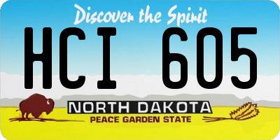ND license plate HCI605