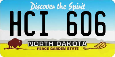 ND license plate HCI606