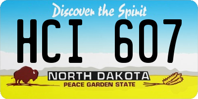 ND license plate HCI607