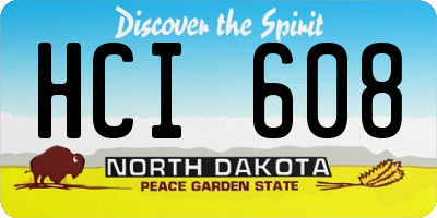 ND license plate HCI608