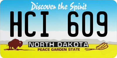 ND license plate HCI609