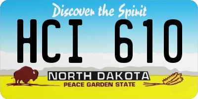 ND license plate HCI610