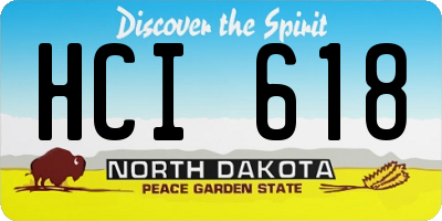 ND license plate HCI618