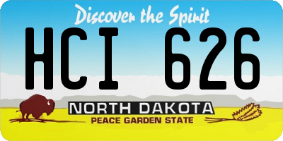 ND license plate HCI626