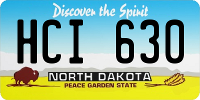 ND license plate HCI630