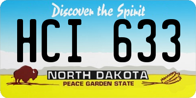 ND license plate HCI633