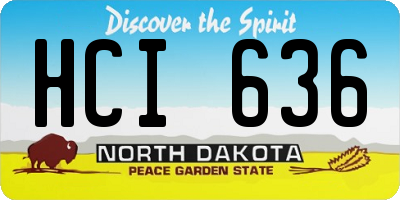 ND license plate HCI636