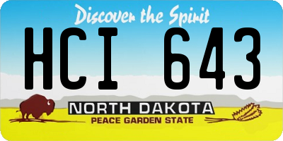 ND license plate HCI643