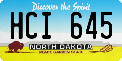 ND license plate HCI645