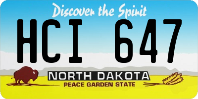 ND license plate HCI647