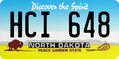 ND license plate HCI648