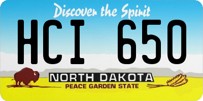 ND license plate HCI650