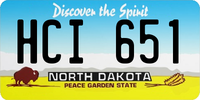 ND license plate HCI651