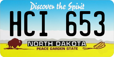 ND license plate HCI653