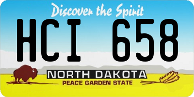 ND license plate HCI658