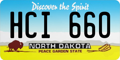 ND license plate HCI660