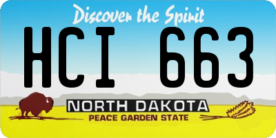 ND license plate HCI663