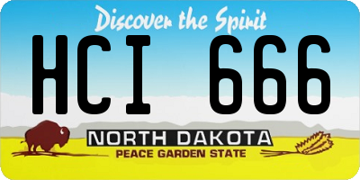 ND license plate HCI666