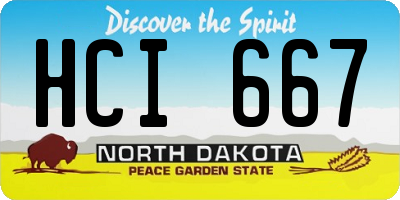 ND license plate HCI667