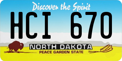 ND license plate HCI670