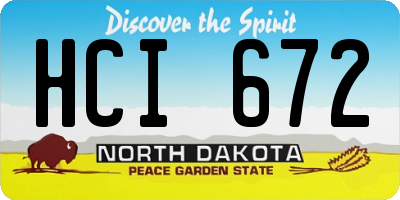 ND license plate HCI672