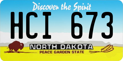 ND license plate HCI673