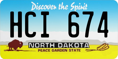 ND license plate HCI674