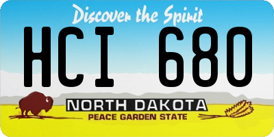ND license plate HCI680