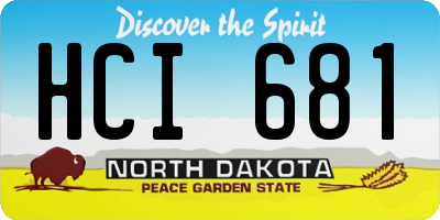 ND license plate HCI681