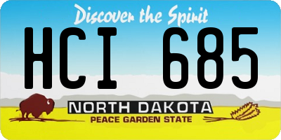 ND license plate HCI685