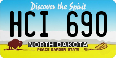 ND license plate HCI690