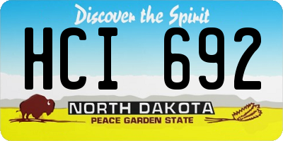 ND license plate HCI692