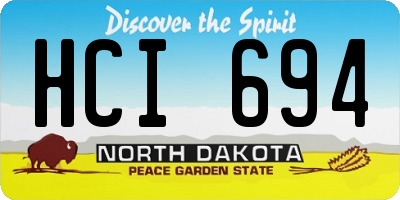 ND license plate HCI694