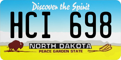 ND license plate HCI698
