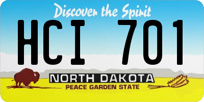 ND license plate HCI701