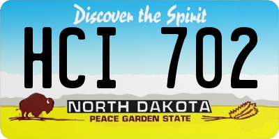 ND license plate HCI702